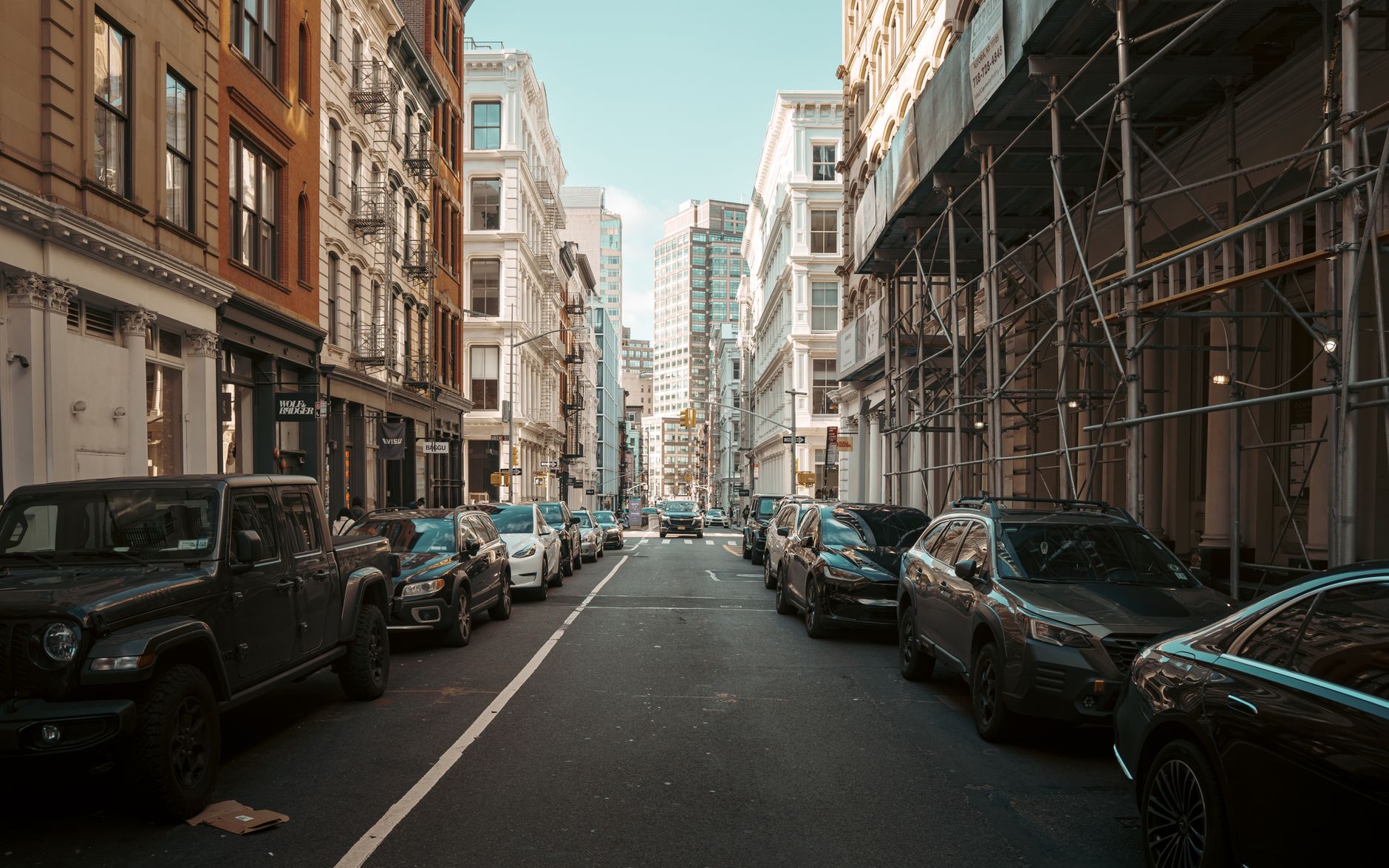 urban streetview of classic new york architecture