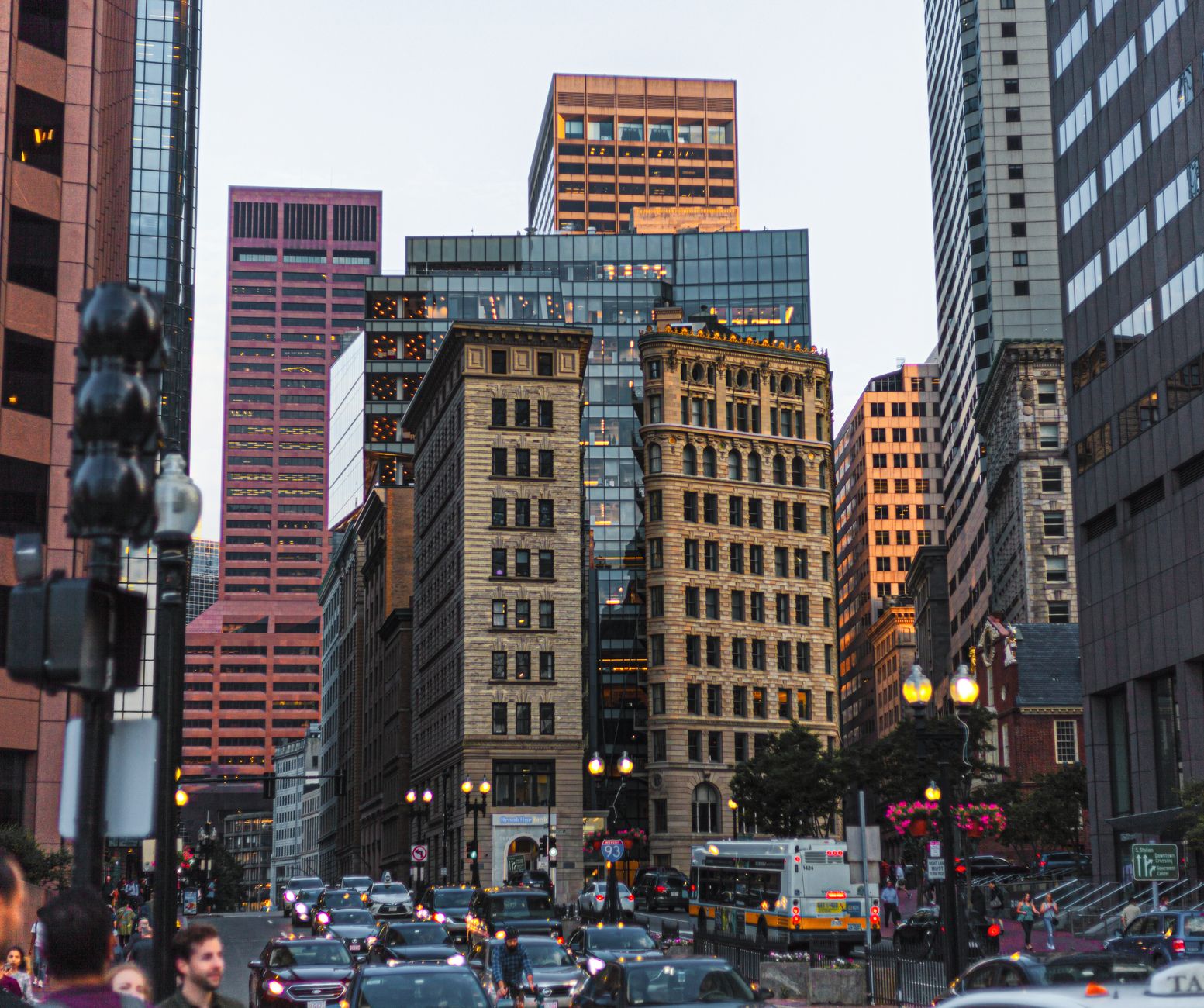 photo of busy downtown boston massachusetts usa